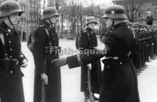 WW2 Picture Photo German Official Inspection of German Soldiers 5109