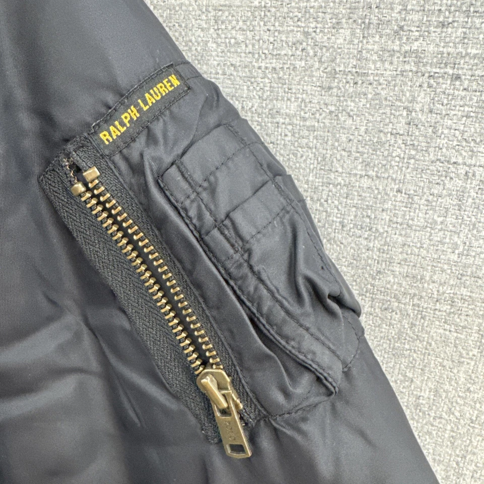 VINTAGE Polo Sport Ralph Lauren Down Puffer Jacket Kids Medium Black Full Zip - Image 4 of 4