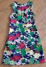 Boden sleeveless round neck floral pencil dress womens size 8 