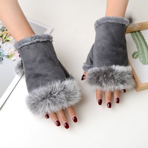 Women Glove Ball Multicolor Winter Warm Gloves Fingerless Mittens C, - Picture 9 of 23