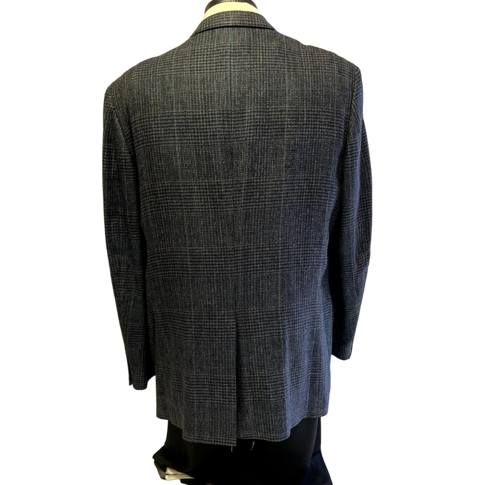 Abrigo Deportivo TROPICAL De Colección Para Hombre Azul Ventana Chaqueta 100% SEDA Blazer Foto 3 de 4