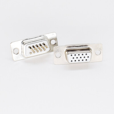 100x Gold Pin 15pin 3 Row D-Sub Female Socket Solder Chassis Connector RS232