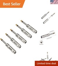 Heavy-Duty 1/4" TS Mono Male Solder Jack Connectors - 5 Pack for Custom Cables