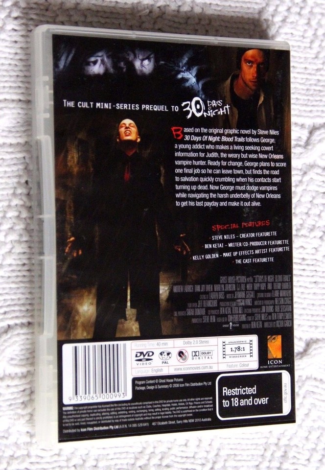 30 Days Of Night - Blood Trails (DVD) R-4, LIKE NEW, FREE POST IN