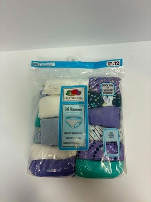 Fruit of the Loom Girls 14 Cotton Hipster Underwear Multicolor Size 12 NEW