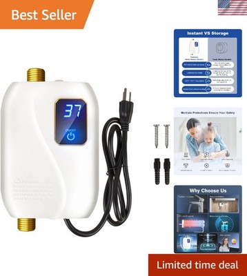Tankless Water Heater Electric 110V, 3000W Instant Water Heater Under Sink, O...