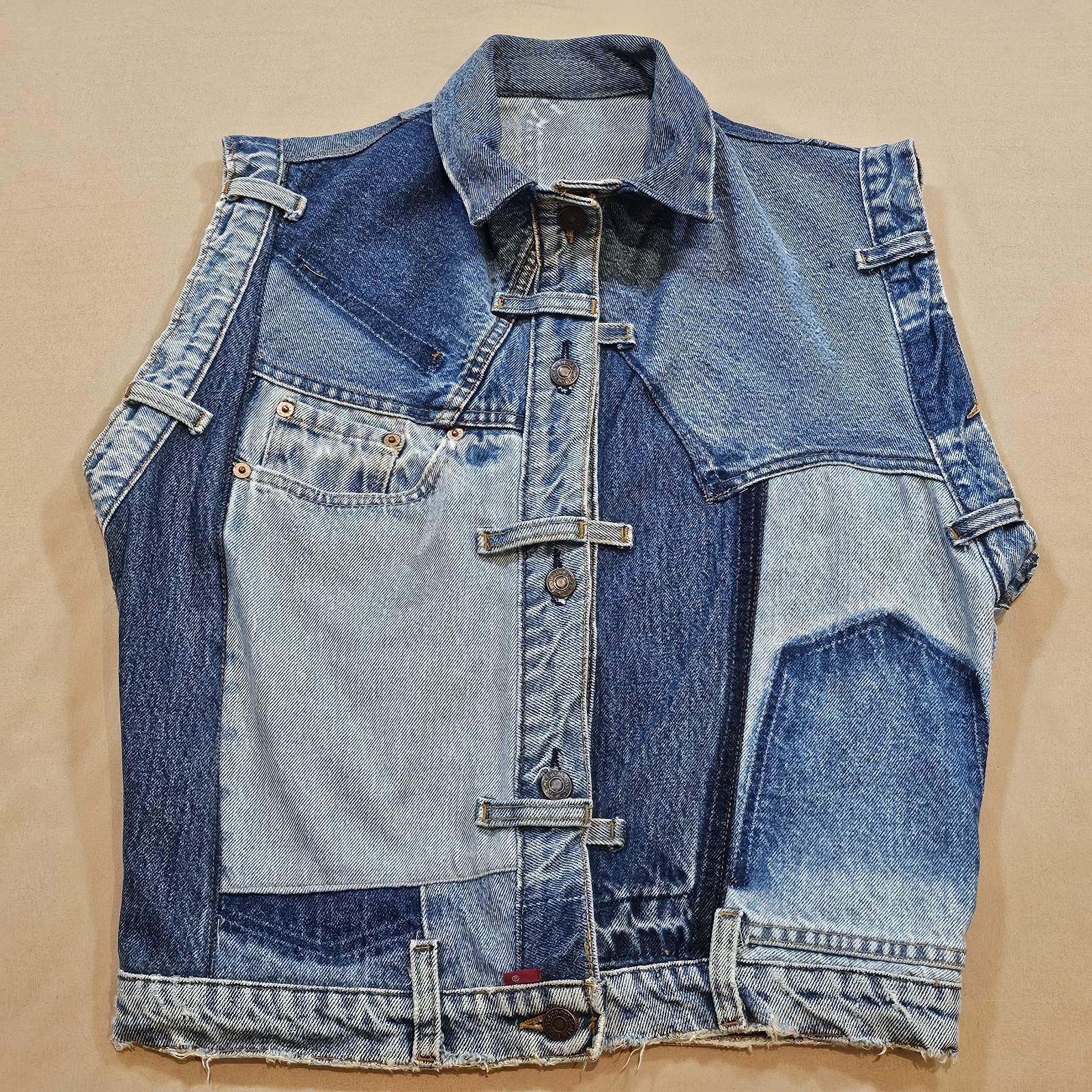 Vintage Levi’s Handmade Patchwork Denim Grunge Pu… - image 1