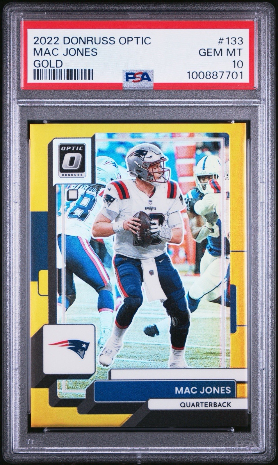 2022 Panini Donruss Optic Mac Jones Gold Prizm #8/10 Patriots PSA 10 #133