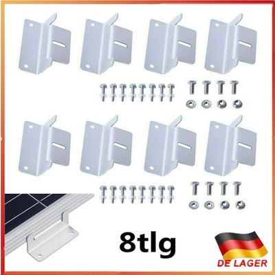 8pcs Solarmodul Halterung Befestigung Aluminium Z Winkel PV Solar Modul Halter