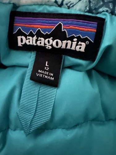 Patagonia Girls Duckdown Filled Puffer Vest Size L (12) Tree Pattern - Picture 4 of 4