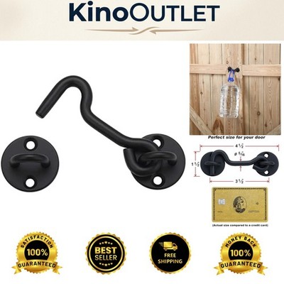 Stylish Black Hook and Eye Latch for Interior and Exterior Sliding Doors