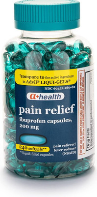 A+Health Ibuprofen 200mg Softgels Pain Reliever Fever Reducer  |  240 Count