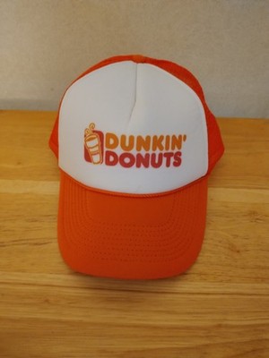 Dunkin Donuts Trucker Snapback Hat Orange/White Mesh Back Men's Nissun Cap