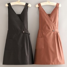 Damen Warterproof Öldicht Ärmellos Schürze Küche Zuhause Arbeit Mit Taschen