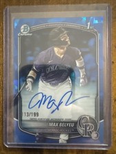 2025 Bowman Draft Sapphire Max Belyeu Chrome Auto 1st Prospect #/199 Rockies