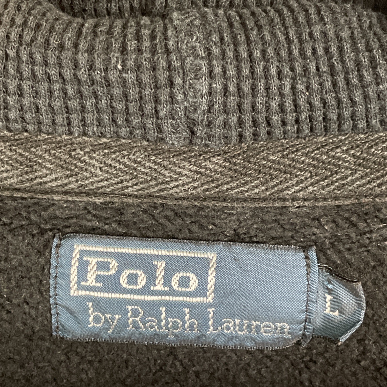 Polo Ralph Lauren uomo giacca full zip con cappuccio nera taglia L rosso pony ricamato