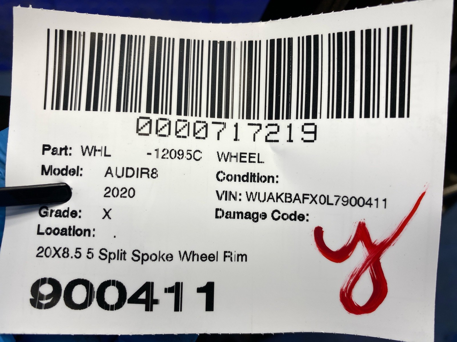 2020 Audi R8 20X8.5 5 Split Spoke Wheel Rim Bronze
