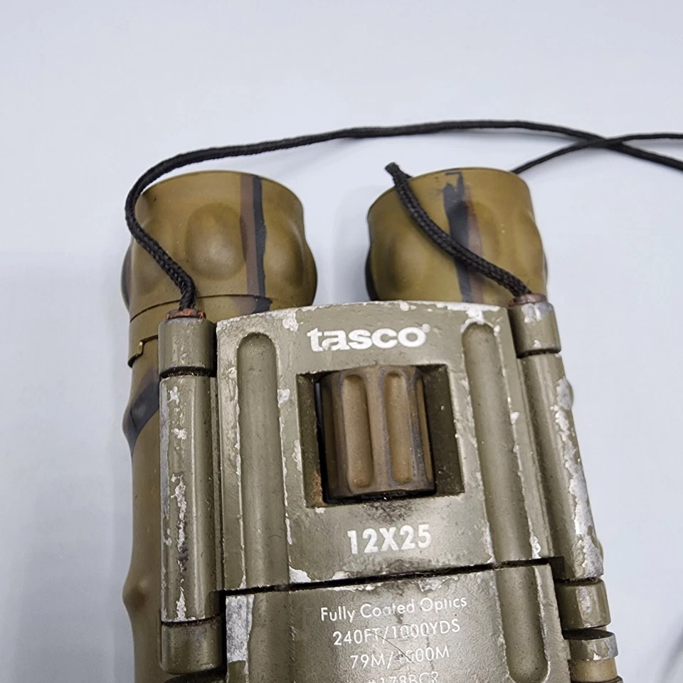 TASCO BINOCULARS 12x25 MODEL 178BCR FULLY COATED OPTICS CAMMO DESIGN 240’/1000yd - Image 3 of 4