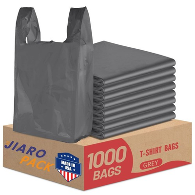 #ad #ad 1000 Gray T Shirt Bags 1 6 12quot; x 6.5quot; x 21quot; Plastic Grocery Shopping Bags $29.99