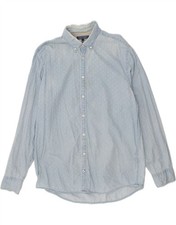 TOMMY HILFIGER Mens Abstract Pattern Shirt XL Blue Cotton CB25