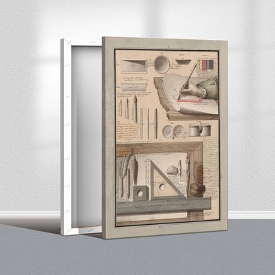 Canvas Print Oil Paintings Reproduction vintage drafting tools illustration