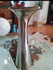 Versilberte Metallvase silberfarben aus Silberauflage, Zierobjekt