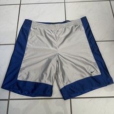 VTG Y2K Nike Reversible Basketball Shorts Mens XL Durasheen Blue Baggy Satin