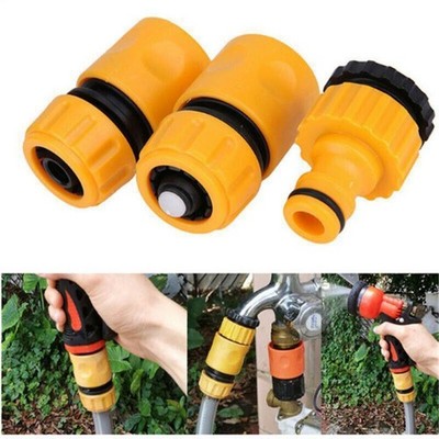 3Pack Garden Water Hose Pipe Tap Connector Conection Fitting Adaptor Tab Connect