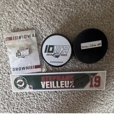 Iowa Wild Game Used NHL Puck 2013-2023 Dmitry Sokolov Stephane Veilleux