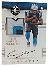 Curtis Samuel 2017 Limited RC #110 Rookie Patch Auto RPA Panthers #48/75 3 color
