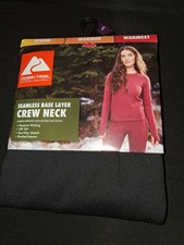 Ozark Trail Women's Seamless Base Layer Crew Neck Long Sleeve - Black - 2XL