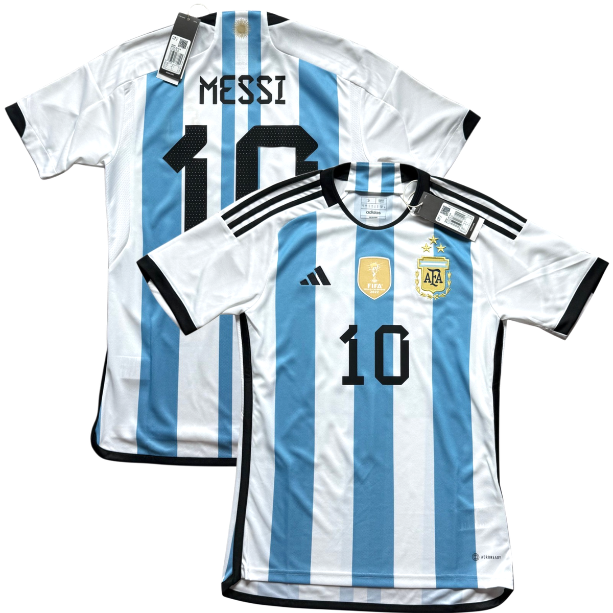 2022/23 Argentina Home Jersey #10 Messi Small World Cup Champions