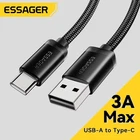 USB-A To USB-C Cable 3A Fast Charging Braided Lead For Xiaomi Samsung iPhone 1M 