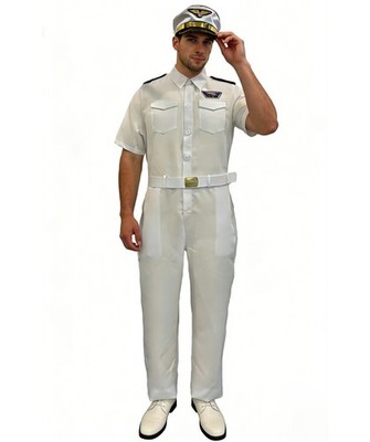 Weißes Kapitänskostüm, knackige Ronior Konstruktion mit Uniform Overall