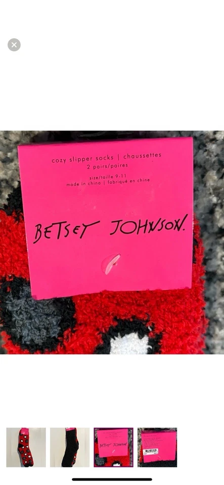 NUEVO CON ETIQUETAS- Betsey Johnson 2 pares de calcetines suaves para mujer Foto 3 de 4