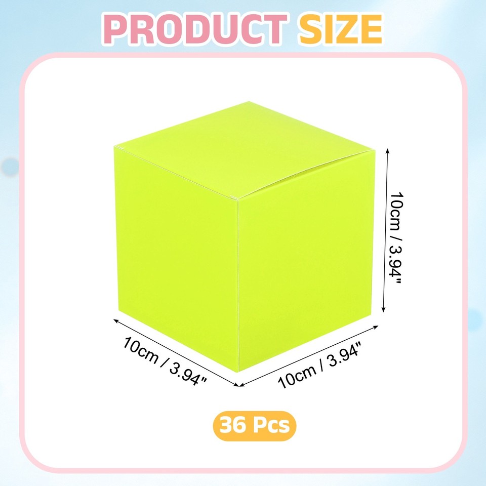 Gift Boxes with Lids, (4x4x4 Inch, Yellow) (36 Pcs), Cardstock Small ...