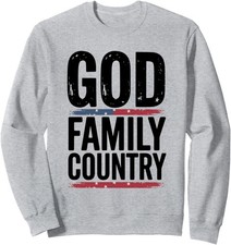 Design Country - Patriotic God Family Design America Unisex Cuello Redondo Sudadera
