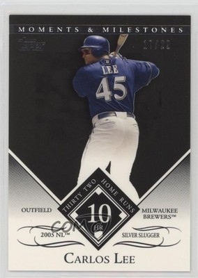 2007 Topps Moments & Milestones Black 17/29 Carlos Lee #145 4g8
