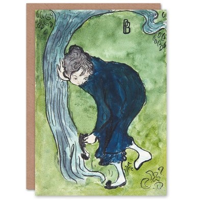Pierre Bonnard Kunstkarte Der falsche Schritt Aquarell Gemälde Blanko Grußkarte