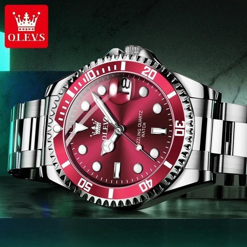 41MM OLEVS Quartz Luxury Watch Men Stainless Steel Waterproof Luminous Analog - Picture 3 of 4