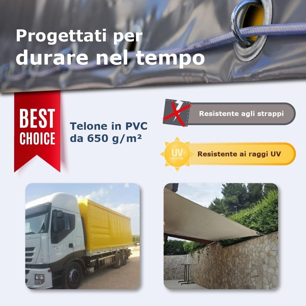 Telo In PVC Da 650gr/mq Rinforzato E Occhiellato Su Misura - Foto 10