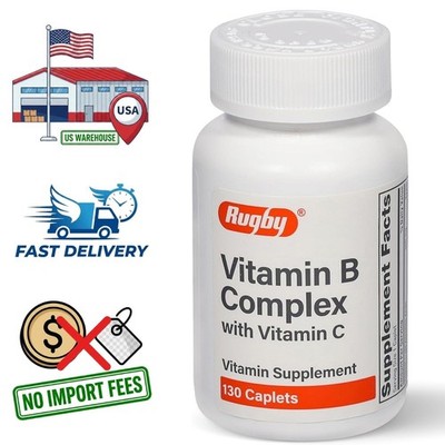 Vitamin B Complex with Vitamin C - 130 Caplets - 130 Day Supply