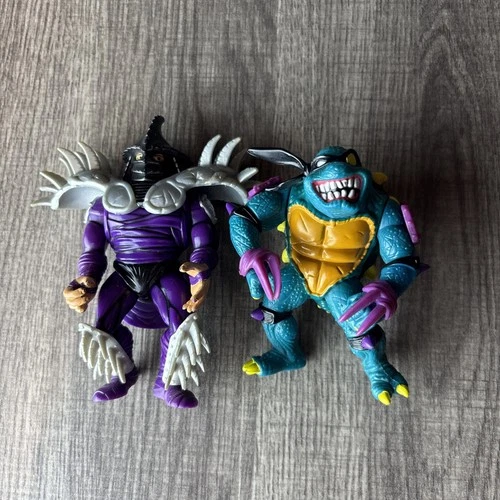 TMNT Super Shredder And Slash Action Figures 90s Playmates Vintage Toys