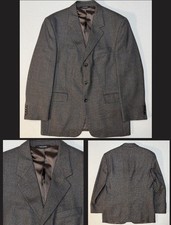 Stafford Executive Blazer Sz 40R Heathered Grays Tweed Wool Cashmere Blend EUC