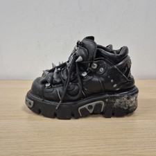 New Rock Reactor Cyber Punk Tank Chunky Platform Leather Spiked Boots Uk 3 Eu 36