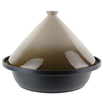 HowHomely Tajine Keramik 30 cm Tagine Topf schwarz beige mit Deckel Induktion 