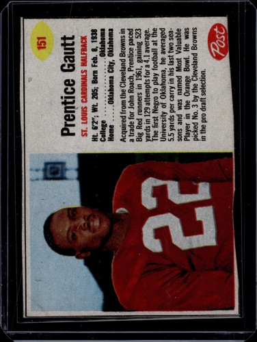 Prentice Gautt #151 1962 Post Cereal card