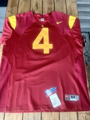 Nike USC Trojans #4 Cardinal Red Authentic Football Jersey Size 52