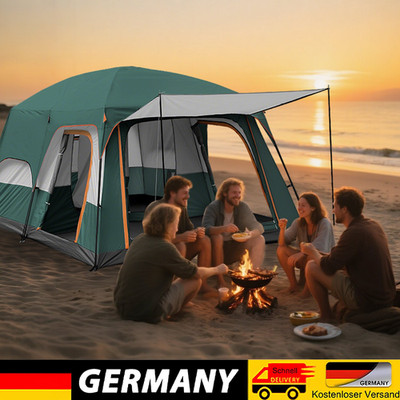 Zelt für 4-6 Personen Campingzelt Tunnelzelt mit Vorzelt und 2-Raum-Trennwand 