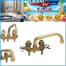 Laundry Faucet 7 Inch Brass Swivel Spout 2 Handle Deck Mount Garden Hose